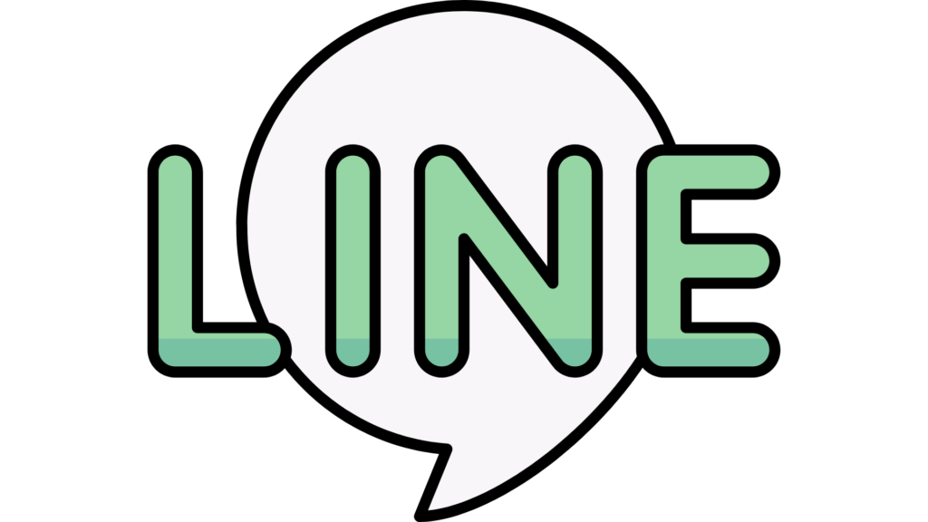 白い吹き出しの中に緑色で「LINE」と表示されたロゴ